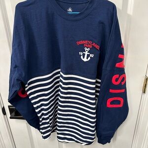 Disneyland Paris Navy Striped Long Sleeve Shirt